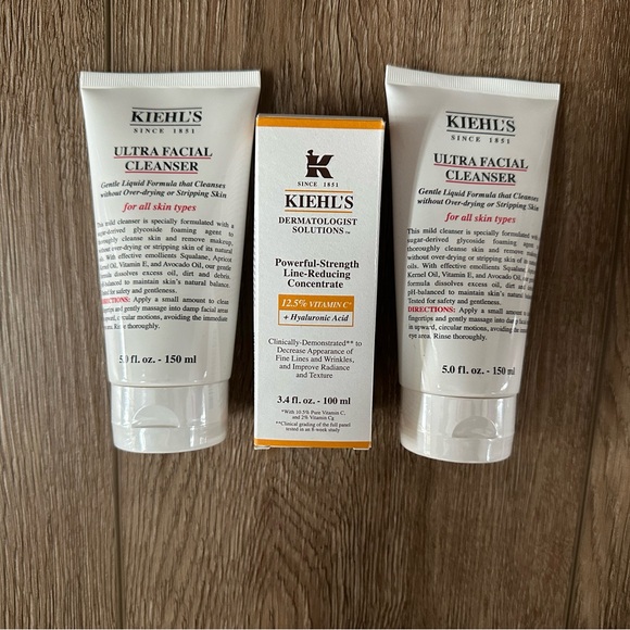 Kiehl’s ultra facial cleanser x2, 12.5% Vit C - Self Care Lot New/Unused! - Picture 2 of 11